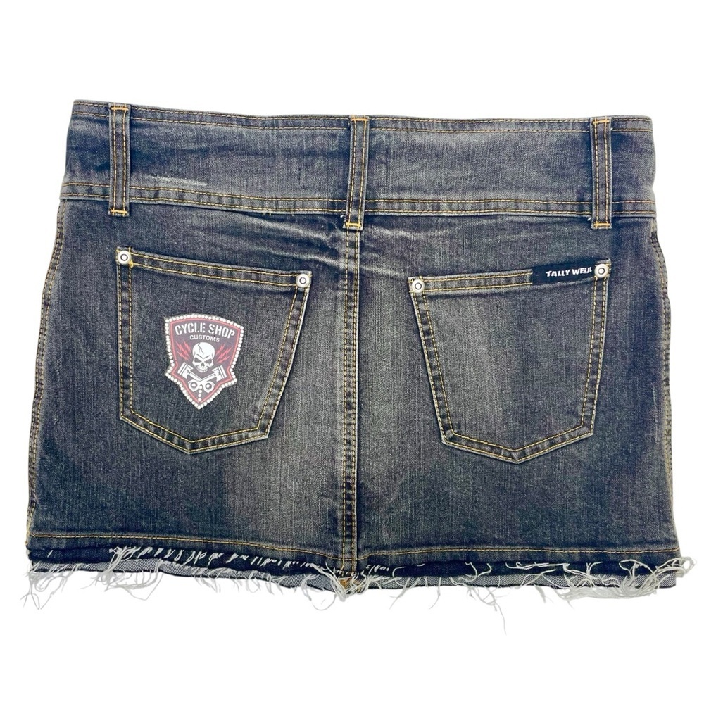 Sexy Punk Rock Denim Mini Skirt XS Custm by Madz  Goth Metal Festival Outfit - Picture 7 of 16